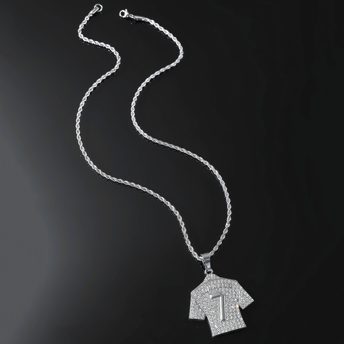 Wholesale Diamond Number 7 Jersey Pendant Three-dimensional Men's Necklace